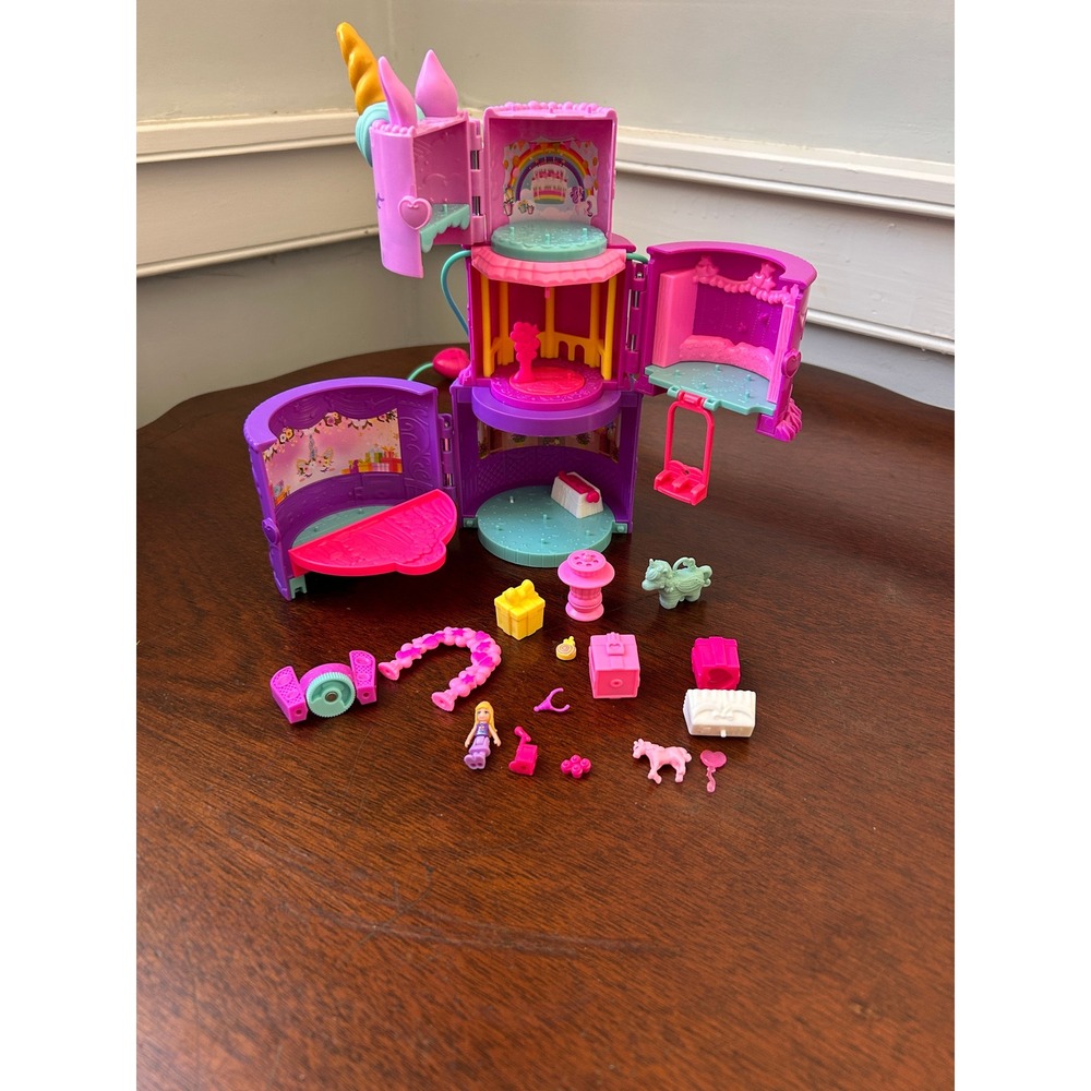 Polly Pocket Unicorn Party Playset 3-Story Cake HHJ10 Mattel 2021 Accessories